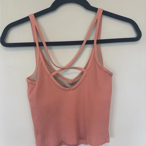 Vuori Cove Cinnamon Crop Ribbed Tank Top XS - Picture 4 of 6